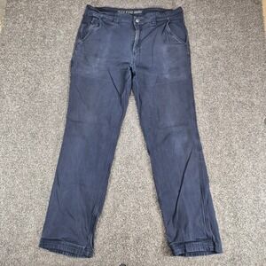 Duluth Trading Co Flex Fire Hose Pants Mens 38x34 Blue Slim Fit Work Utility